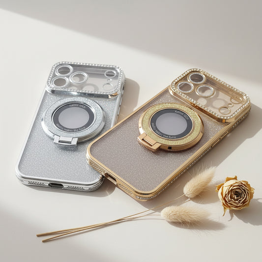 Coque iPhone 17 Pro Cristal Chic or et argent One2K – photo ambiance

